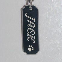 Rectangular Reversible Name Pendant with scalloped corners